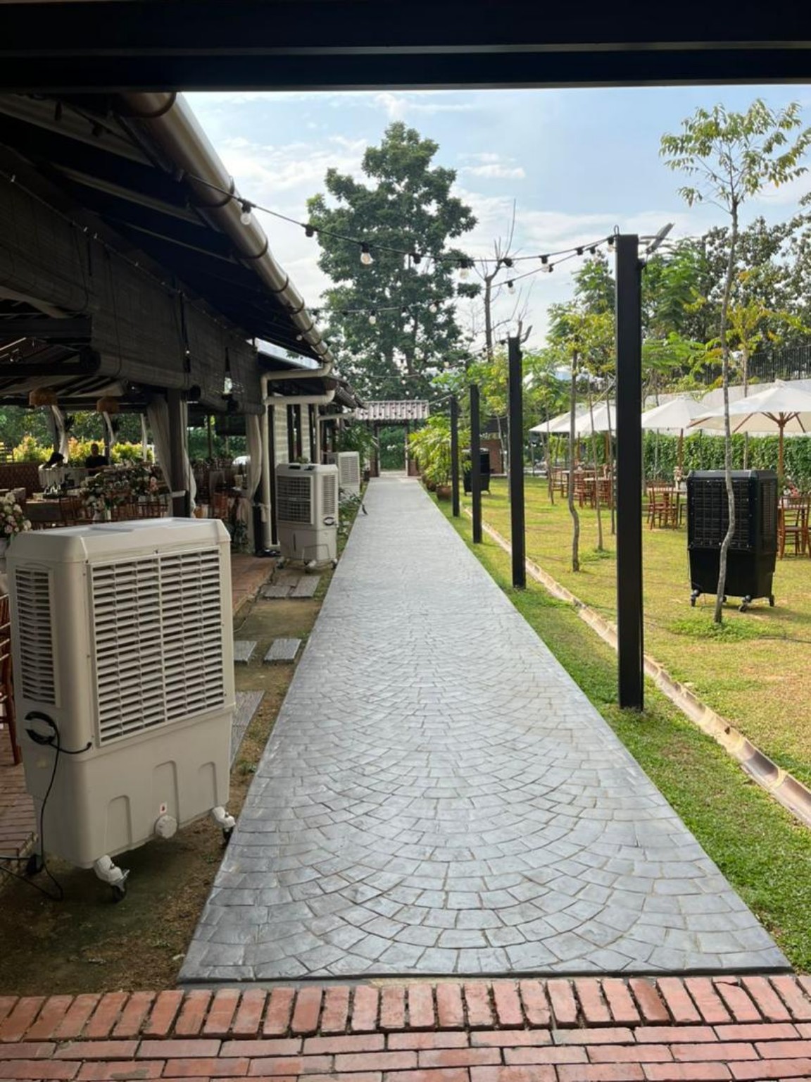 AV Air Cooler setup at a large event venue